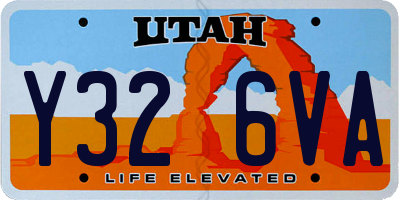 UT license plate Y326VA