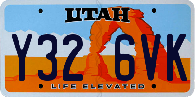 UT license plate Y326VK