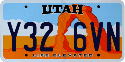 UT license plate Y326VN