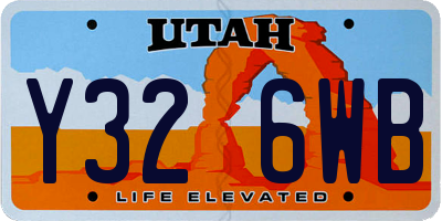 UT license plate Y326WB