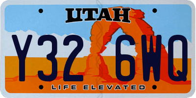 UT license plate Y326WQ