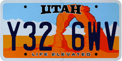 UT license plate Y326WV