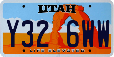 UT license plate Y326WW