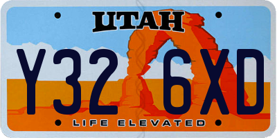 UT license plate Y326XD