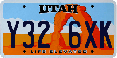 UT license plate Y326XK