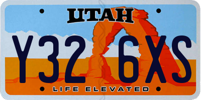UT license plate Y326XS