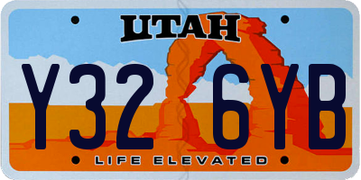 UT license plate Y326YB