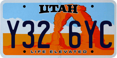 UT license plate Y326YC