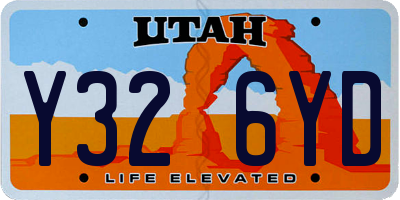 UT license plate Y326YD
