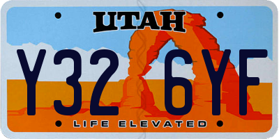 UT license plate Y326YF