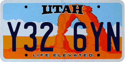 UT license plate Y326YN