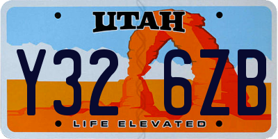 UT license plate Y326ZB