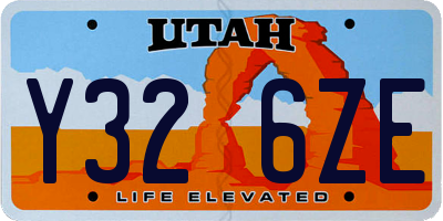 UT license plate Y326ZE