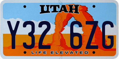 UT license plate Y326ZG