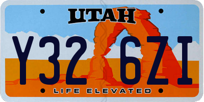 UT license plate Y326ZI