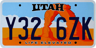 UT license plate Y326ZK