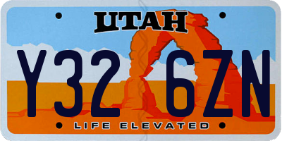 UT license plate Y326ZN