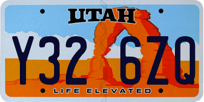UT license plate Y326ZQ