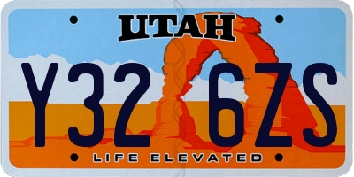 UT license plate Y326ZS