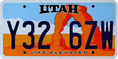UT license plate Y326ZW