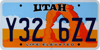 UT license plate Y326ZZ