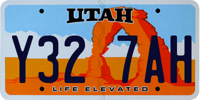 UT license plate Y327AH