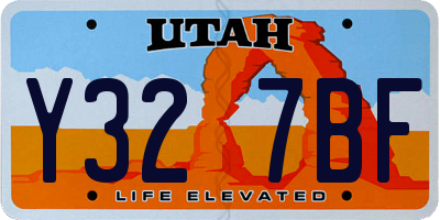 UT license plate Y327BF