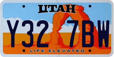 UT license plate Y327BW