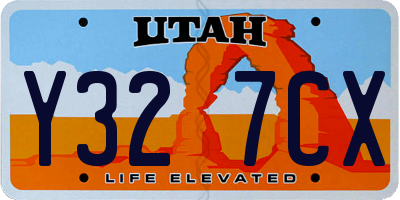 UT license plate Y327CX