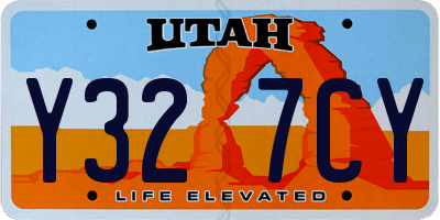 UT license plate Y327CY