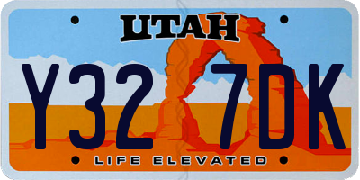 UT license plate Y327DK