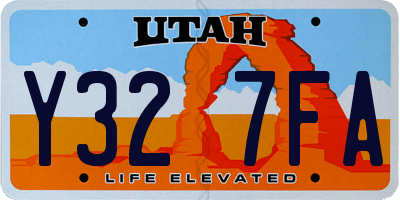 UT license plate Y327FA