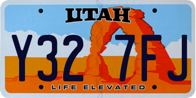 UT license plate Y327FJ