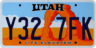 UT license plate Y327FK
