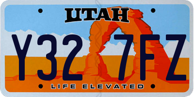 UT license plate Y327FZ