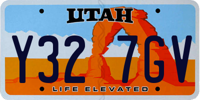 UT license plate Y327GV