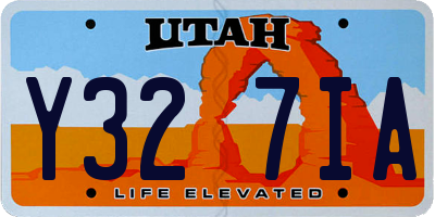 UT license plate Y327IA