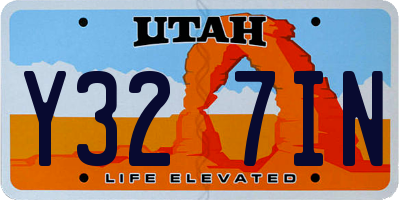 UT license plate Y327IN