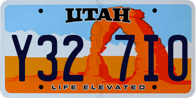 UT license plate Y327IO