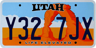 UT license plate Y327JX