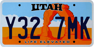 UT license plate Y327MK