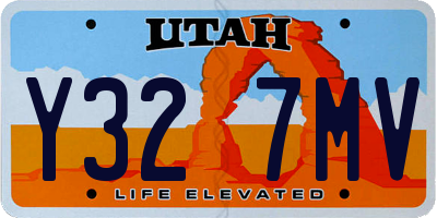 UT license plate Y327MV