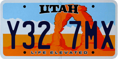 UT license plate Y327MX