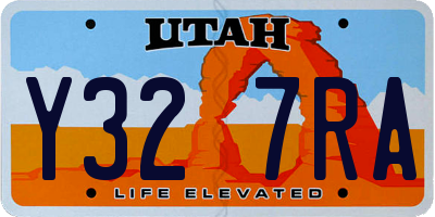 UT license plate Y327RA