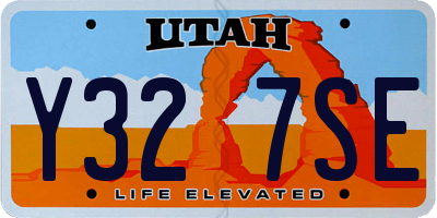 UT license plate Y327SE