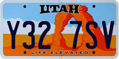 UT license plate Y327SV