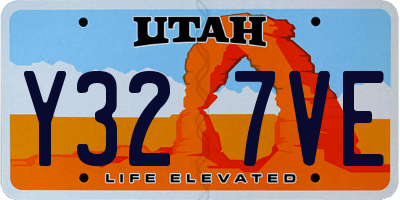 UT license plate Y327VE