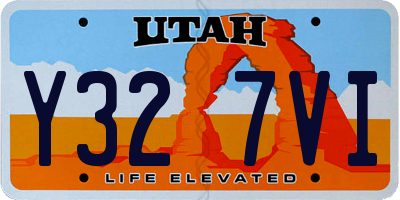 UT license plate Y327VI