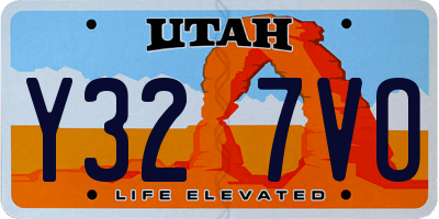 UT license plate Y327VO