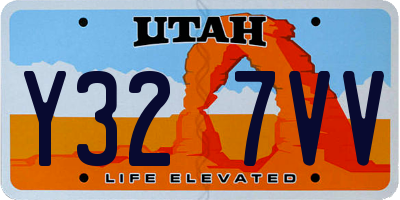 UT license plate Y327VV